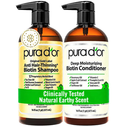 PURA D'OR Shampoo Anti-Perte Gold Label 16oz avant
