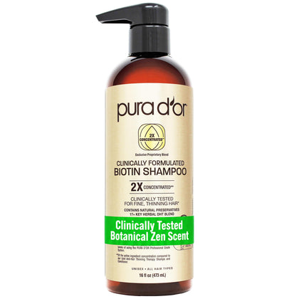 PURA D'OR Shampoo Biotin 2X Concentré 16 Fl Oz vue avant