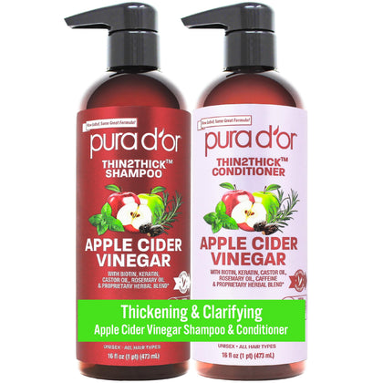 PURA D'OR Shampooing à Vinaigre de Cidre de Pomme 16oz vue avant