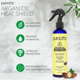 PURA D'OR Spray Protecteur Thermique à l'Huile d'Argan avec pulvérisateur