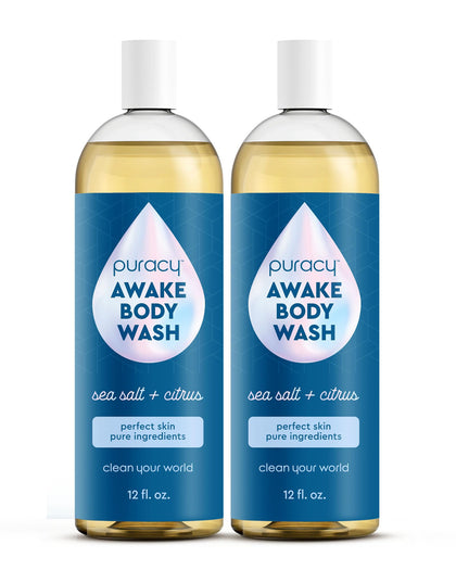 Puracy Gel Douche AWAKE 355ml vue de face avec étiquette