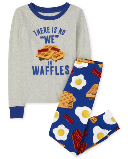 Pyjamas 2 pièces en coton ajusté pour enfants avec designs graphiques