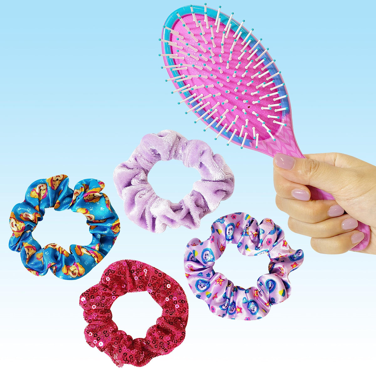 Quatre chouchous multicolores en soie LUV HER