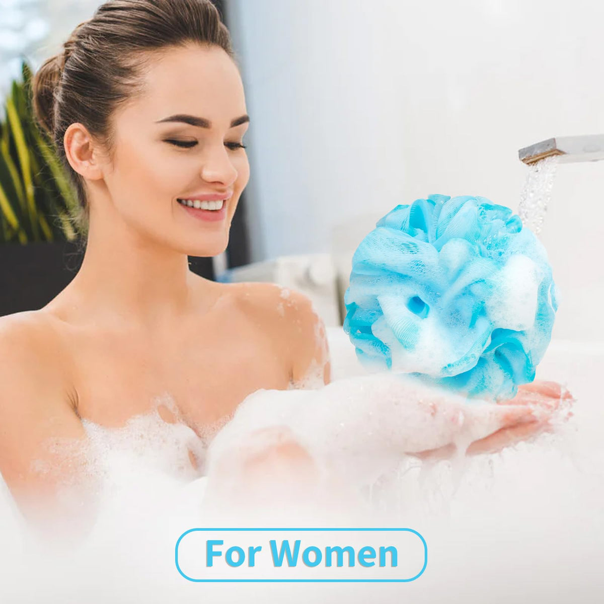 Quatre éponges de bain Farmoga en différents coloris