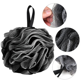 Quatre éponges de douche luffa Fu Store noires, ensemble