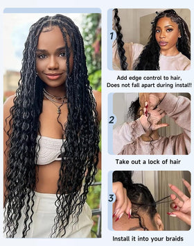 Qulueo cheveux tressés, démonstration de coiffure avec accessoires