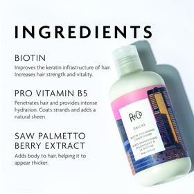 R+Co Après-shampoing Épaississant Biotin Dallas 8,5 Oz, packaging
