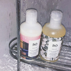 R+Co Dallas Shampoo et Après-Shampooing 14 ml contenant