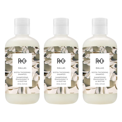 R+Co DALLAS shampooing épaississant biotine 3 pack vue avant