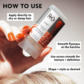 R+Co Dart Pomade Stick 0,5 oz avec une finition lisse