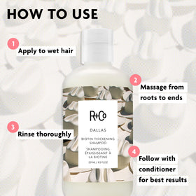 R+Co Shampoo Épaississant Dallas 290g flacon ouvert