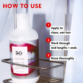 R+Co Television Perfect Hair Conditioner 249g étiquette arrière