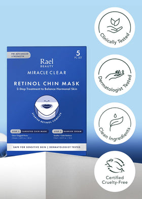 Rael Masque de Menton au Rétinol sur un fond blanc