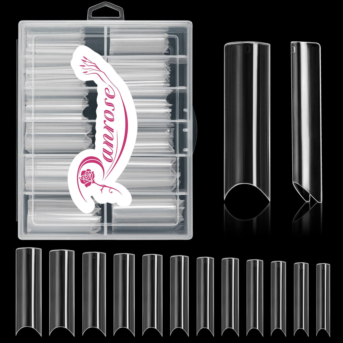 Ranrose XXL conseils ongles extra longs en boîte transparente