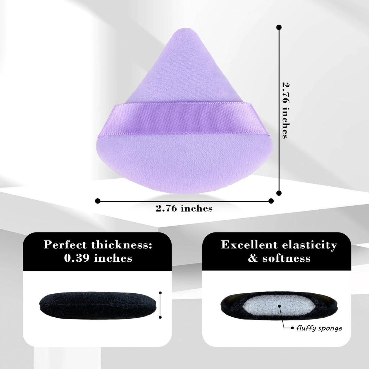 RAREIUS ensemble de 8 éponges triangulaires pour maquillage sur fond blanc