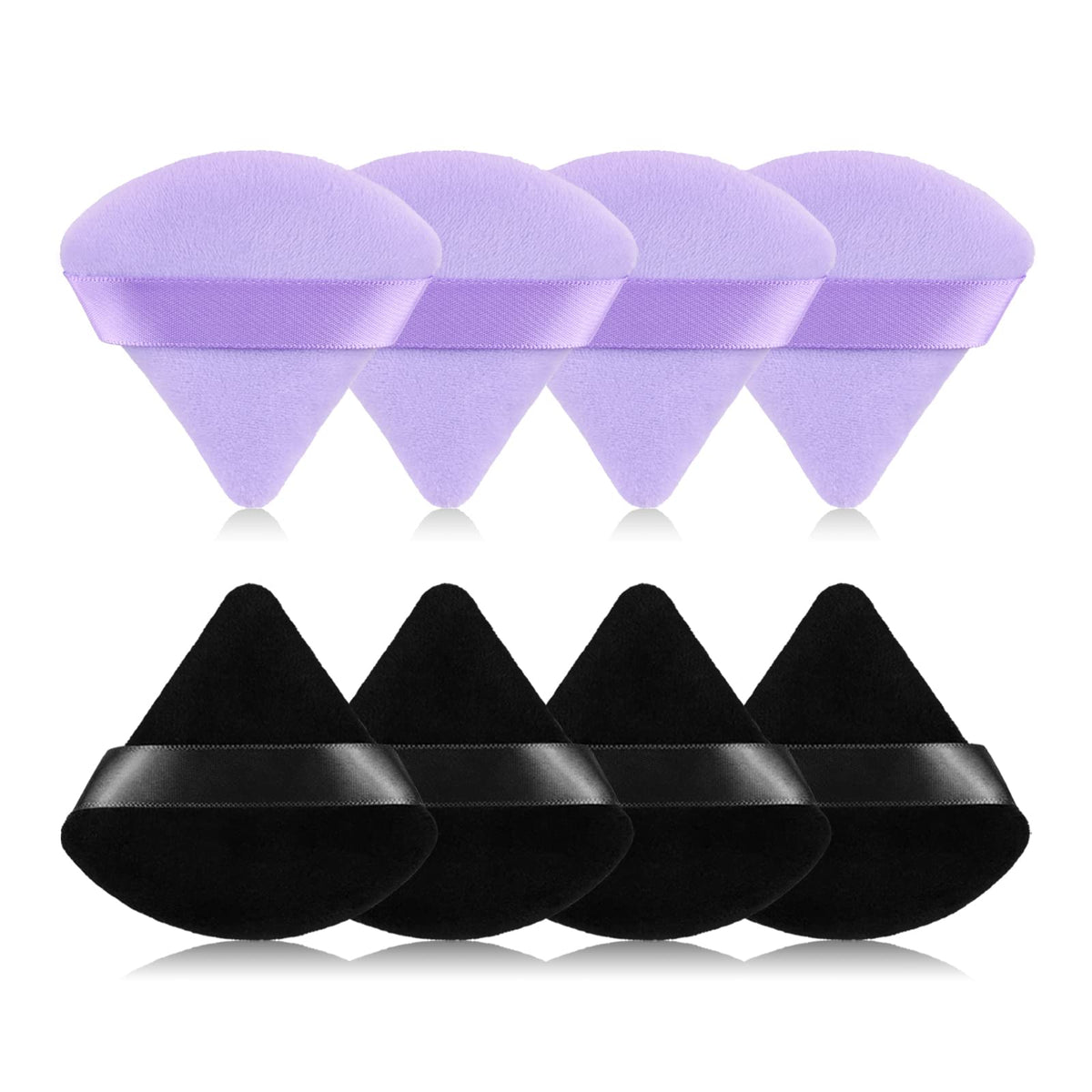 RAREIUS éponge triangulaire velours noire et violette vue de face