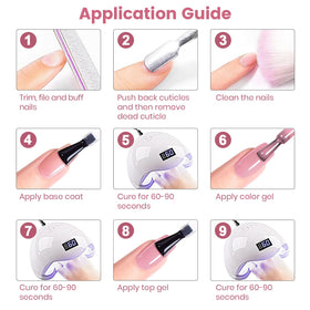 RARJSM vernis gel nude berry pink 15ml, utilisation avec lampe UV