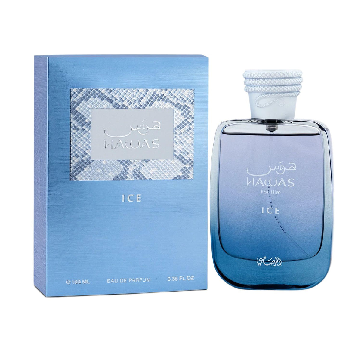 RASASI Hawas Ice Eau de Parfum 100ml vue avant avec bouchon