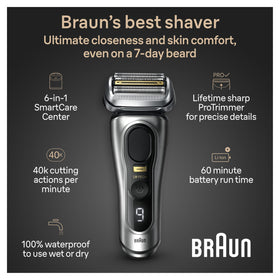 Rasoir Braun Series 9 PRO+ en action sur une barbe