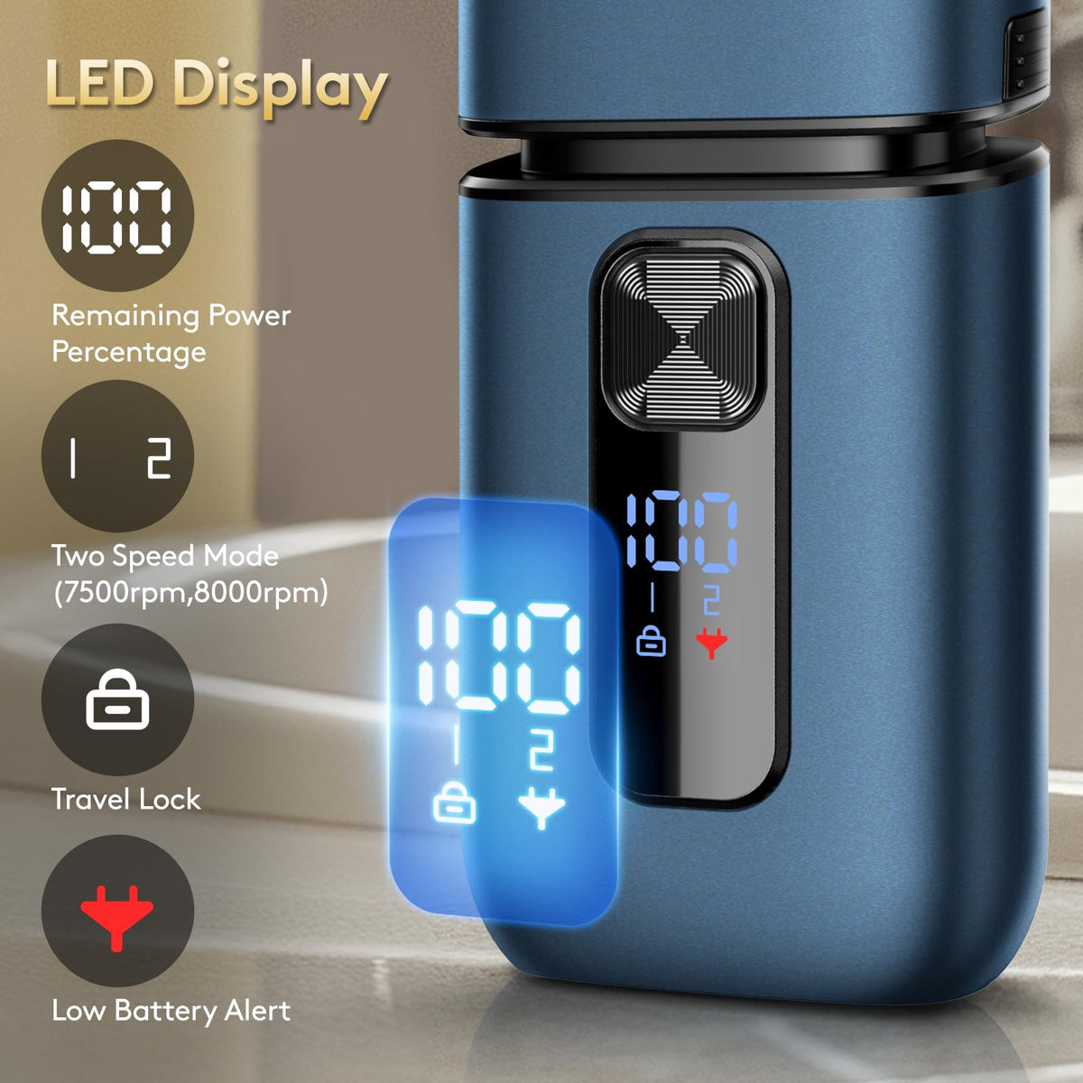 Rasoir Brightup avec indicateur de batterie LED