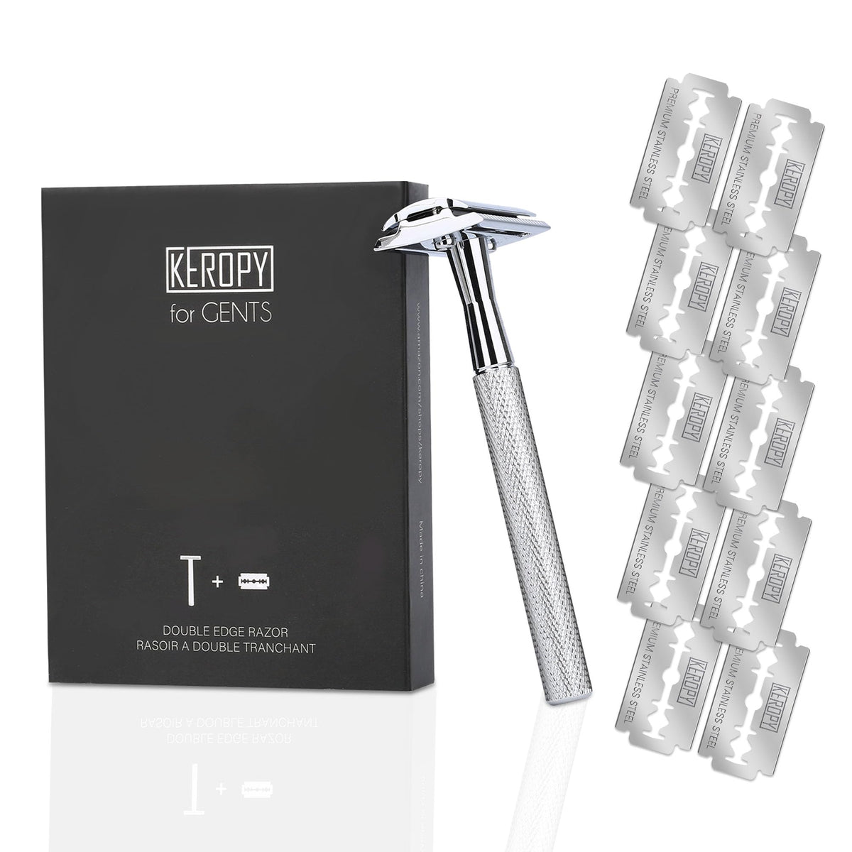 Rasoir de sécurité Keropy avec design ergonomique en alliage de zinc