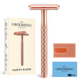 Rasoir de Sécurité THE GROOMING SOCIETY femme couleur or rose vue de face