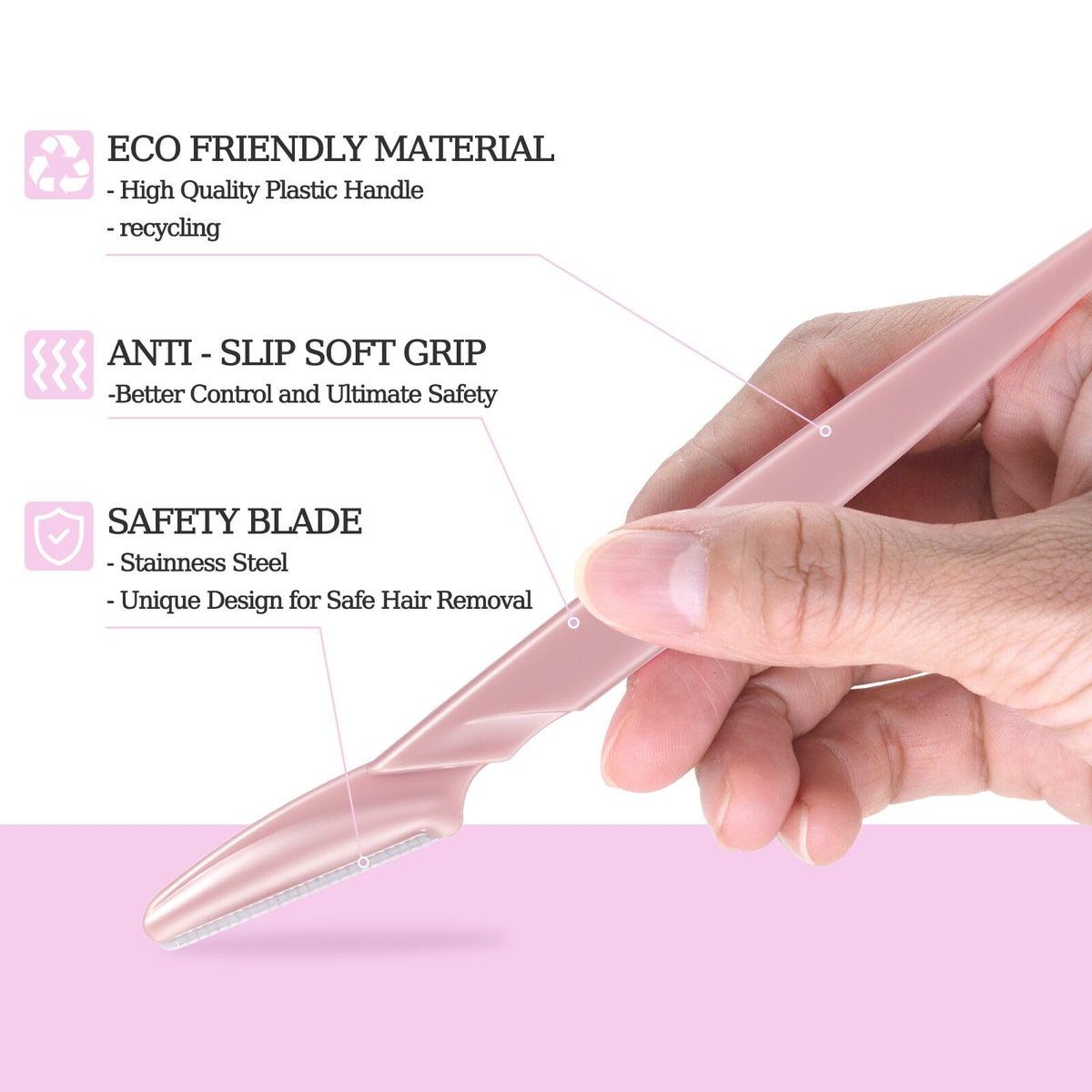 Rasoir dermaplane CICINUJOY avec lame en acier inoxydable et capuchon