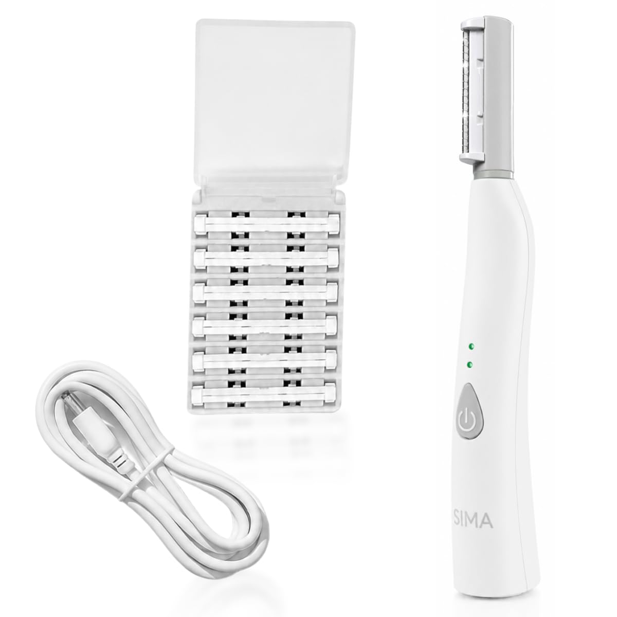 Rasoir dermaplane électrique SPA SCIENCES SIMA vue avant avec batterie USB