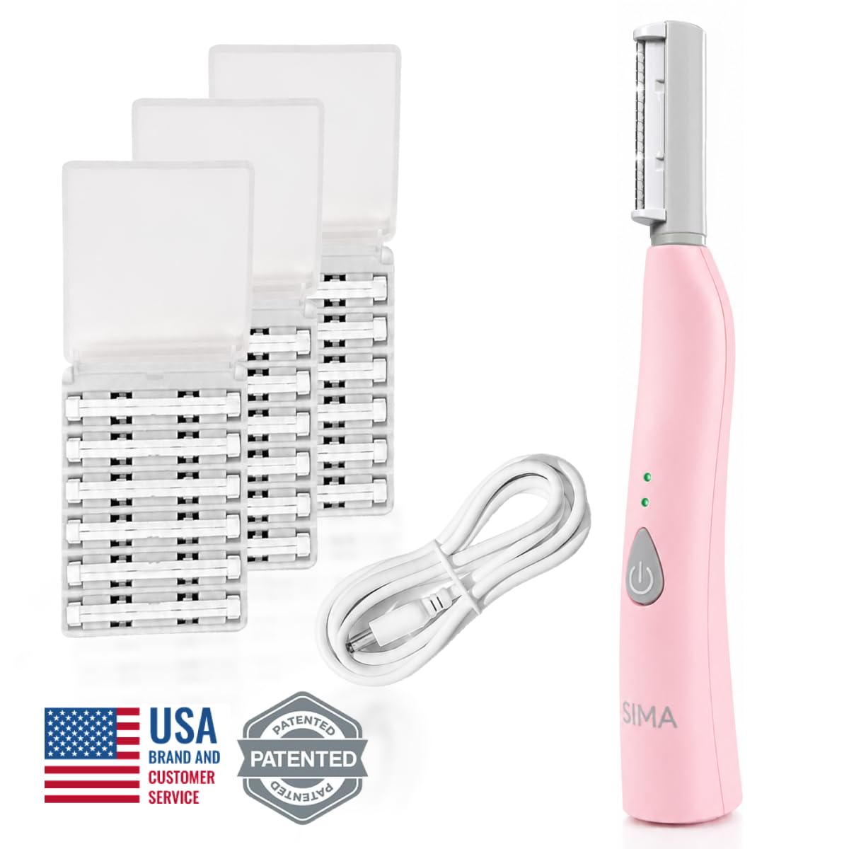 Rasoir dermaplane SIMA avec lames et chargeur USB