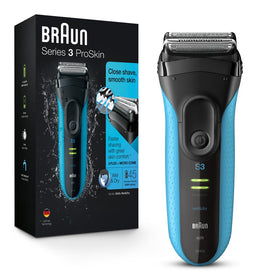 Rasoir électrique Braun Series 3 vue de face avec capuchon de protection