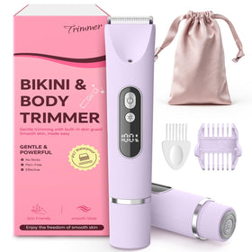 Rasoir électrique CoolHair violet vue de face avec lames de précision