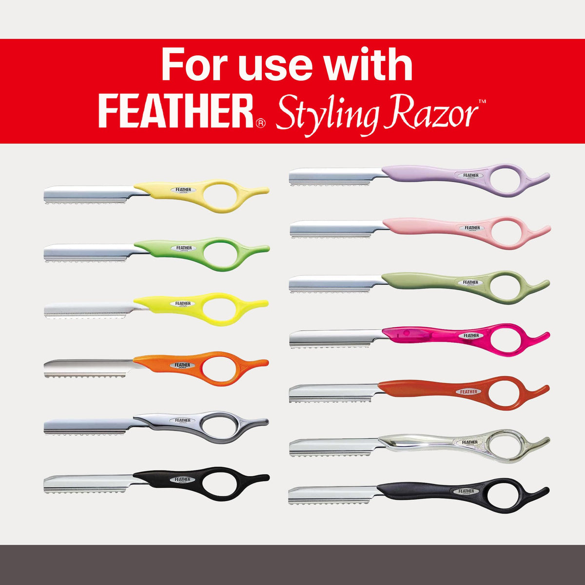 Rasoir Feather avec lame standard en action