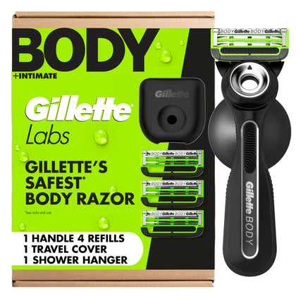 Rasoir Gillette Labs Corps et Intime pour Hommes avec 4 lames