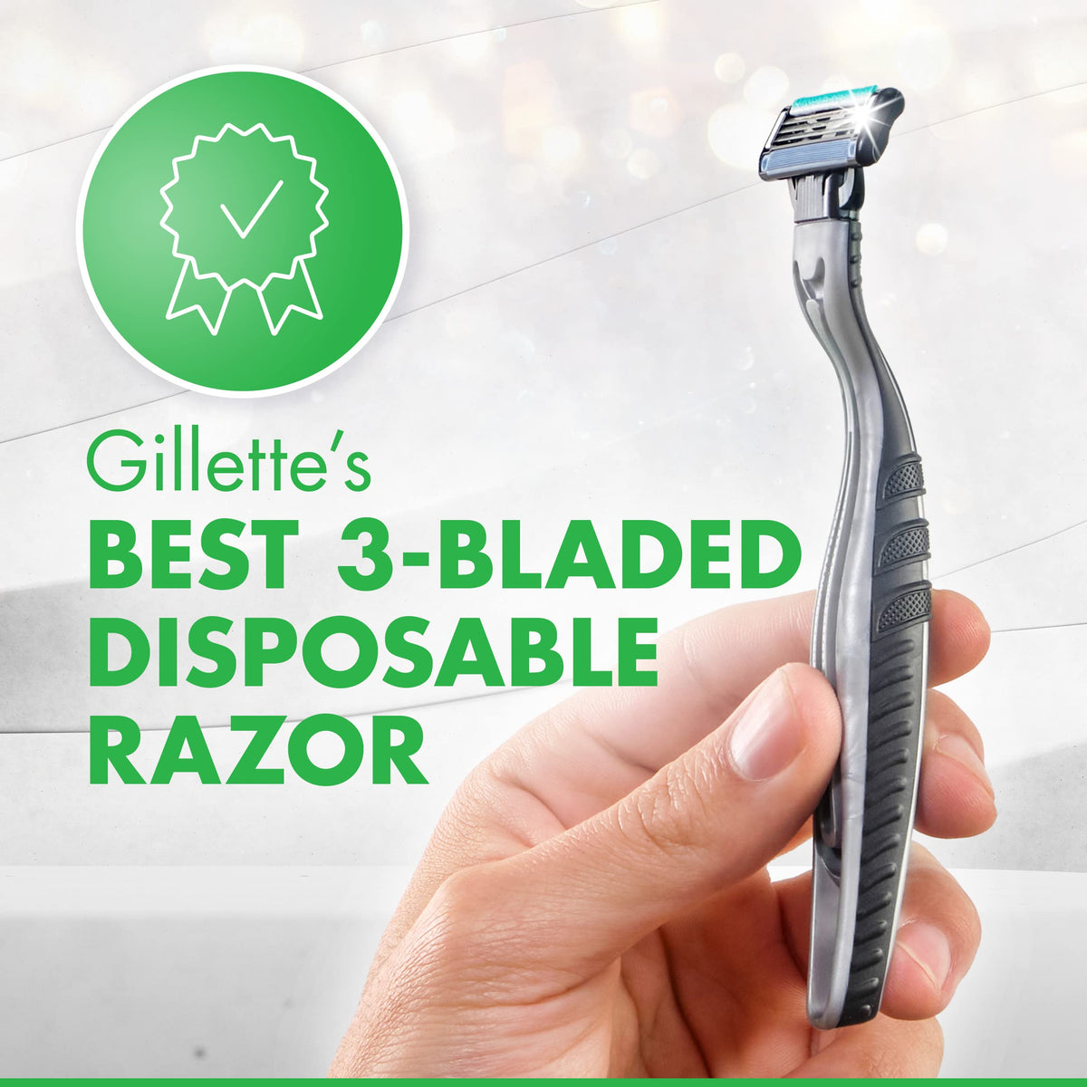 Rasoir Gillette Mach3 Sensitive en utilisation sur peau