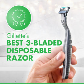 Rasoir Gillette Mach3 Sensitive en utilisation sur peau