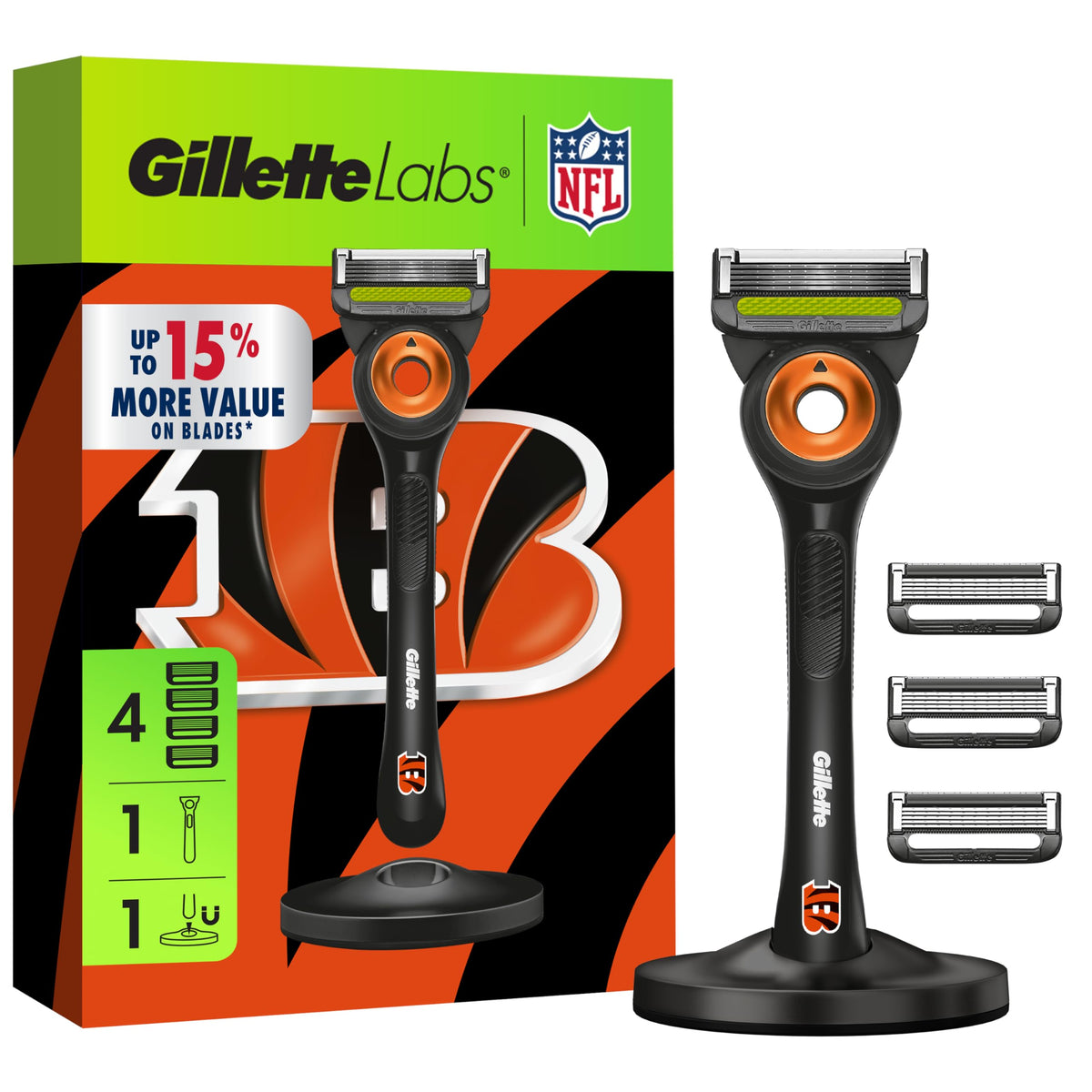 Rasoir Gillette NFL Bengals Édition Spéciale avec support magnétique