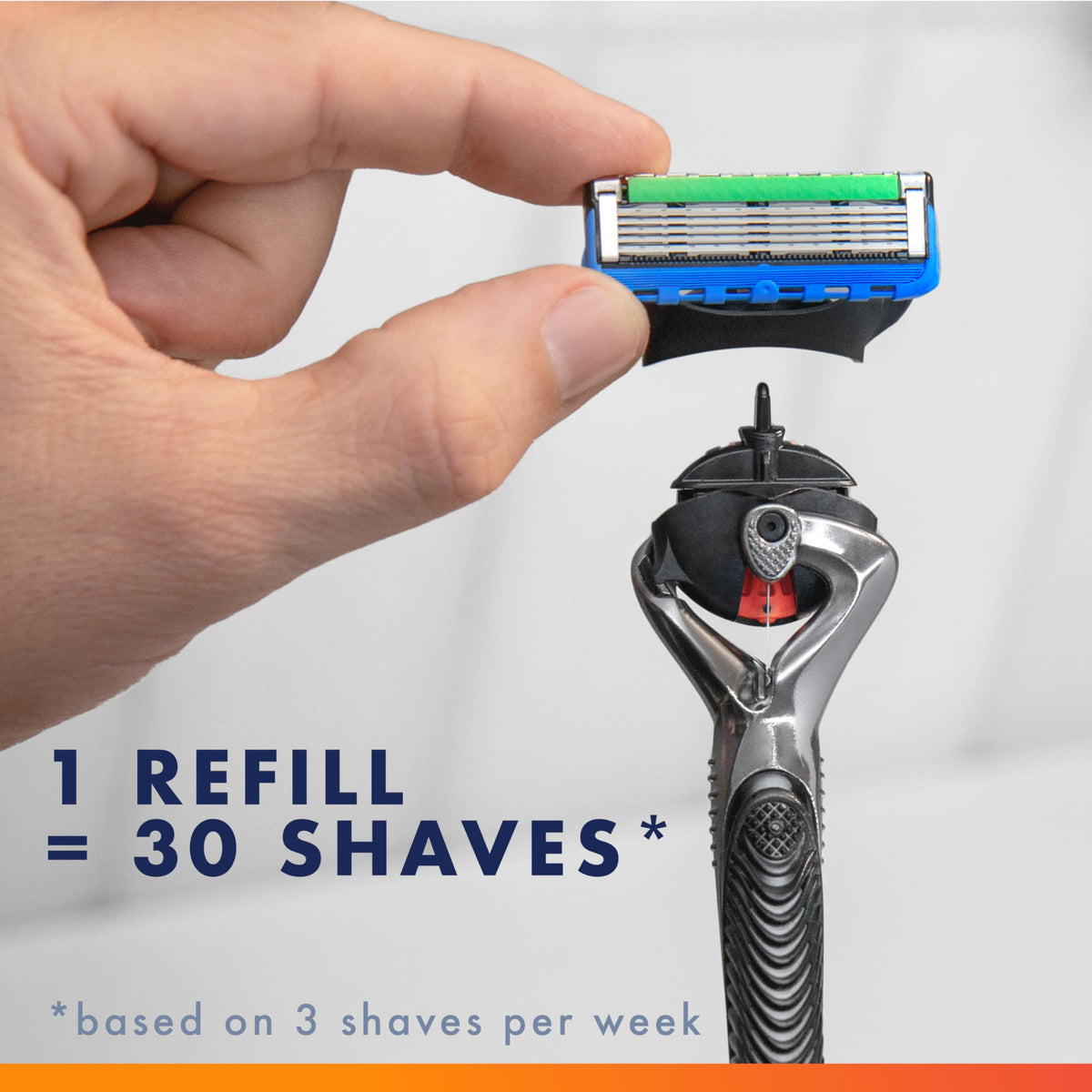 Rasoir Gillette ProGlide avec lames exposées pour démonstration