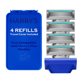 Rasoir Harry's Plus avec quatre cartouches et protection de voyage