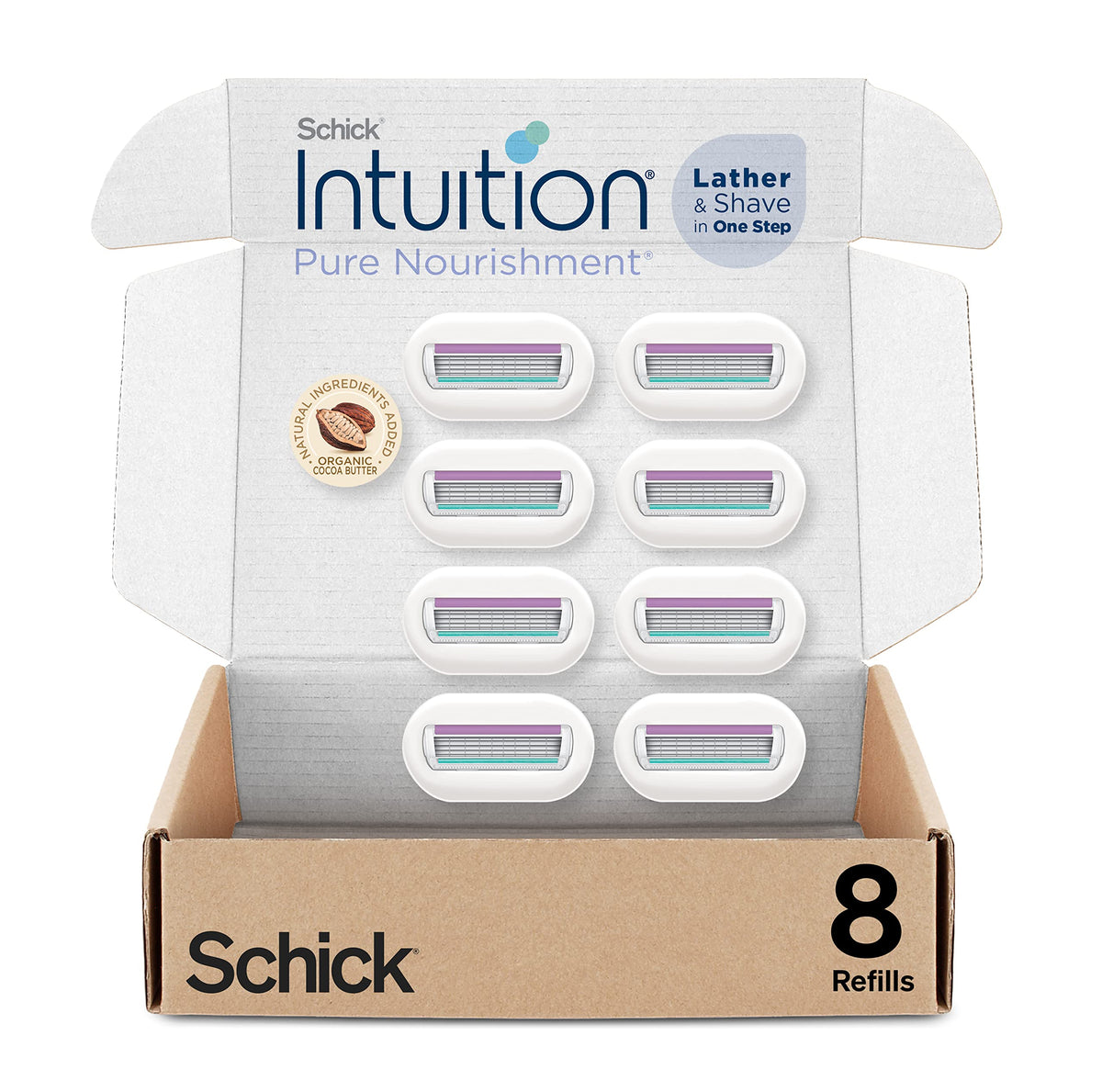 Rasoir INTUITION Pure Nourishment pack de 8 cartouches vue avant