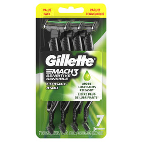 Rasoir jetable Gillette Mach3 Sensitive avec lames visibles