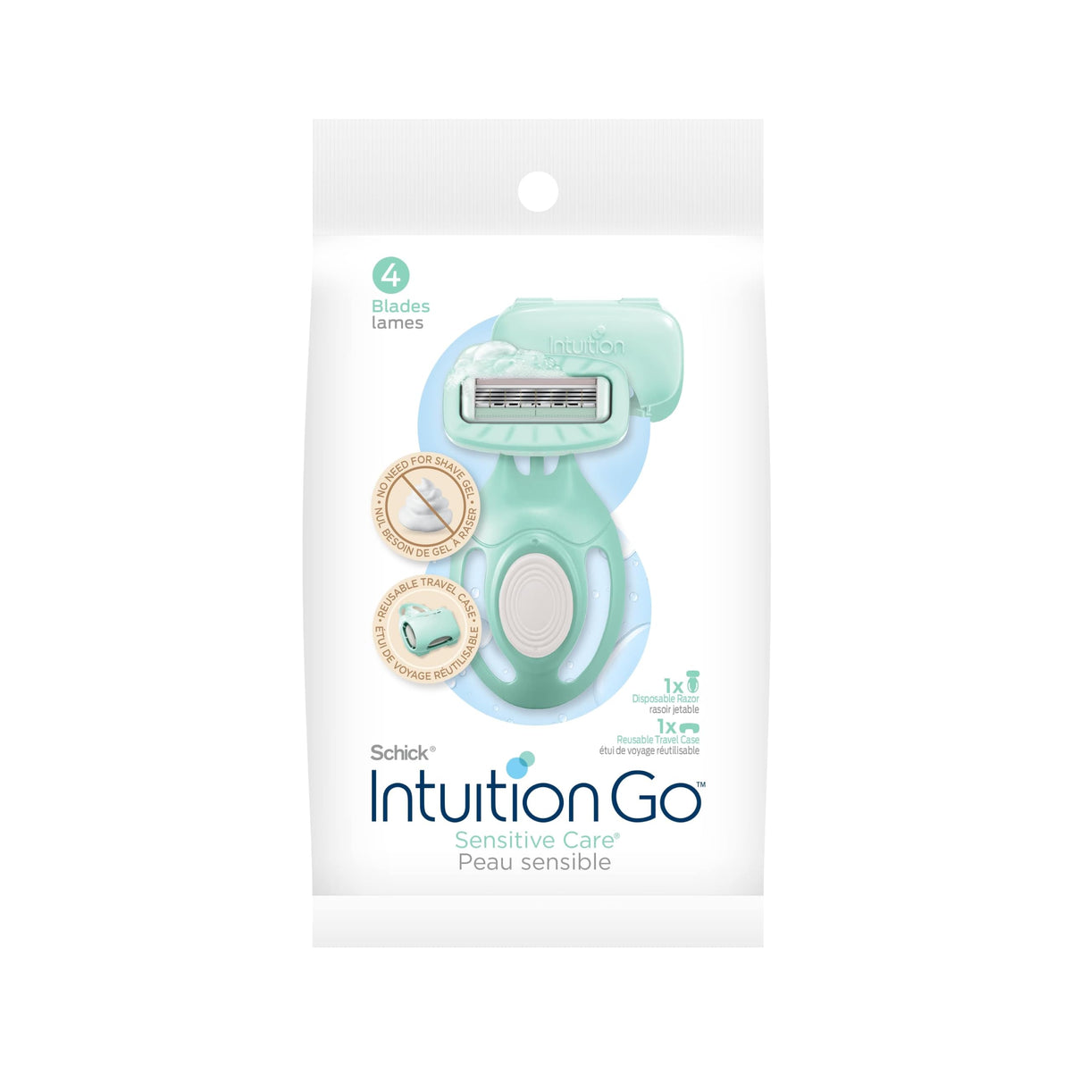 Rasoir jetable INTUITION Sensible avec barre hydratante vue de face