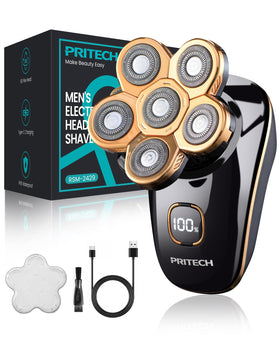 Rasoir PRITECH tête électrique 6 lames rotatives vue de face