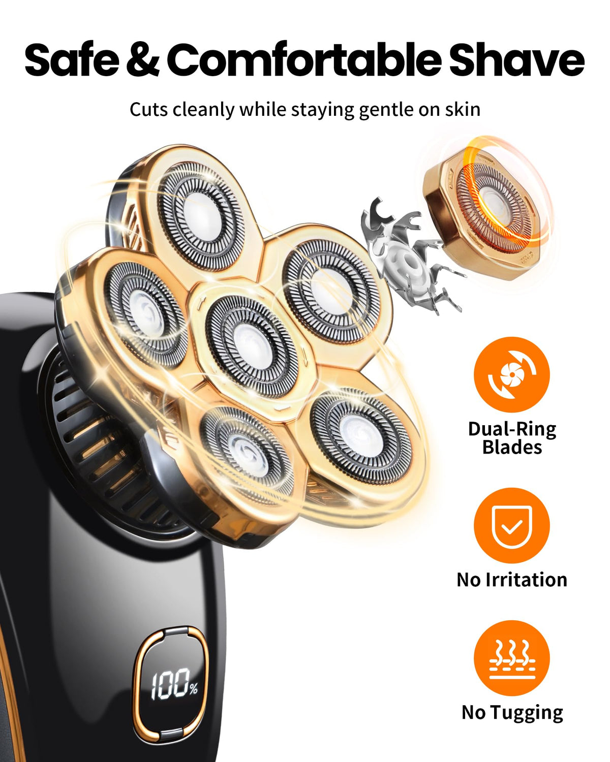 Rasoir PRITECH Type-C chargeur et accessoires