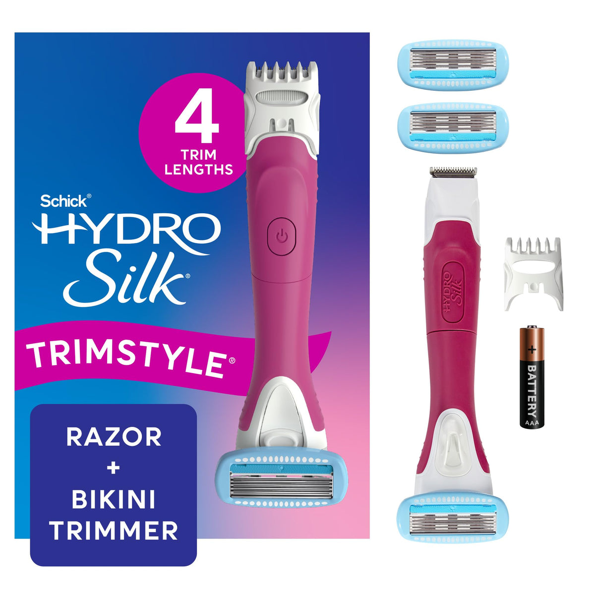 Rasoir Schick Hydro Silk TrimStyle avec tondeuse bikini vue de face
