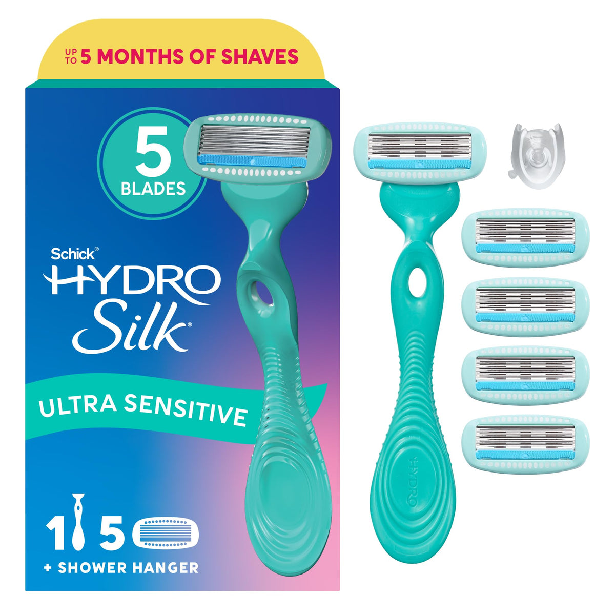 Rasoir Schick Hydro Silk Ultra Sensible avec 5 lames vue avant