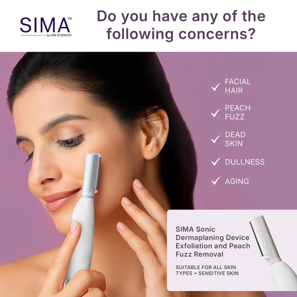 Rasoir SPA SCIENCES SIMA en utilisation sur une peau lisse