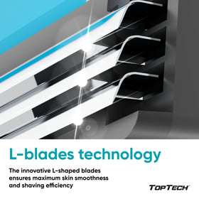 Rasoir Toptech avec lames exposées pour démonstration