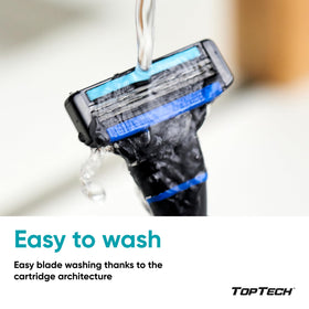Rasoir Toptech avec technologie Easy Glide en action