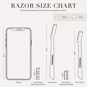 Rasoir visage Tweezerman posé sur une surface de toilette