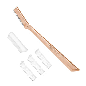 Rasoir visage Tweezerman Rose Gold vue avant avec finition élégante